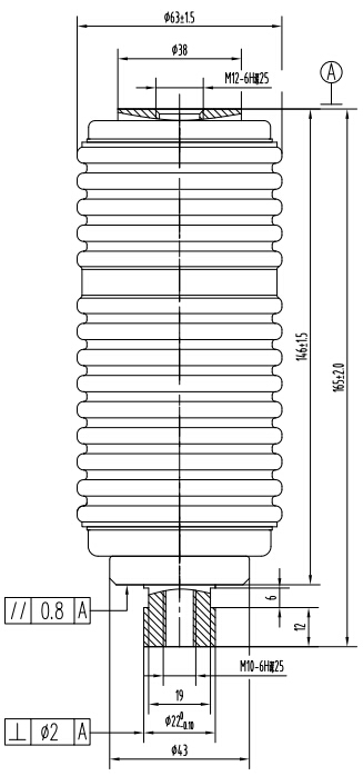 接觸器用真空滅弧室 TJ340A結構圖